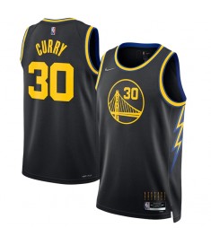 Mænd Trøje Golden State Warriors Stephen Curry 30 2021-22 City Edition Sort Swingman