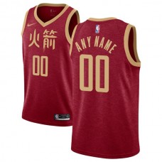 Mænd Trøje Houston Rockets Custom 2018-19 The City Rød Swingman