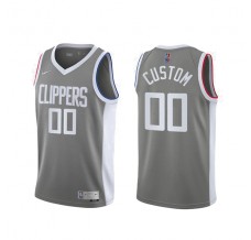 Mænd Trøje Los Angeles Clippers Custom 2020-21 Earned Edition Grå Swingman