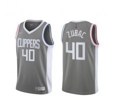 Mænd Trøje Los Angeles Clippers Ivica Zubac 40 2020-21 Earned Edition Grå Swingman