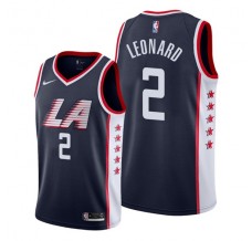 Mænd Trøje Los Angeles Clippers Kawhi Leonard 2 2019-20 City Edition Navy Swingman