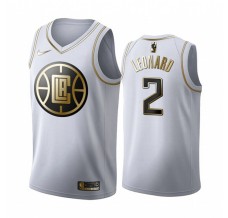 Mænd Trøje Los Angeles Clippers Kawhi Leonard 2 2019-20 Hvid Guld Swingman