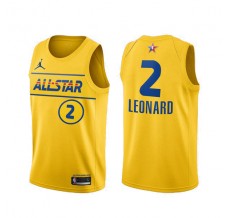 Mænd Trøje Los Angeles Clippers Kawhi Leonard 2 All-Star Western Conference Gold 2021 Swingman
