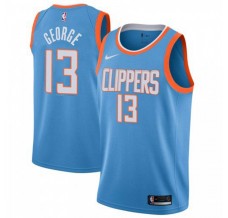 Mænd Trøje Los Angeles Clippers Paul George 13 2019-20 City Edition Blå Swingman