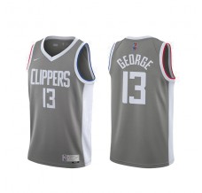 Mænd Trøje Los Angeles Clippers Paul George 13 2020-21 Earned Edition Grå Swingman