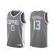Mænd Trøje Los Angeles Clippers Paul George 13 2020-21 Earned Edition Grå Swingman