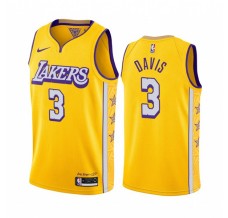Mænd Trøje Los Angeles Lakers Anthony Davis 3 2019-20 City Edition Gul Swingman