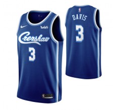 Mænd Trøje Los Angeles Lakers Anthony Davis 3 2019-20 Retro Blå Swingman