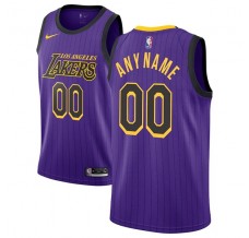 Mænd Trøje Los Angeles Lakers Custom 2018-19 The City Lilla Swingman