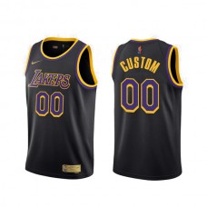 Mænd Trøje Los Angeles Lakers Custom 2020-21 Earned Edition Sort Swingman