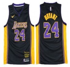 Mænd Trøje Los Angeles Lakers Kobe Bryant 24 2017-18 Retirement Sort