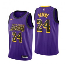 Mænd Trøje Los Angeles Lakers Kobe Bryant 24 2018-19 The City Lilla Swingman