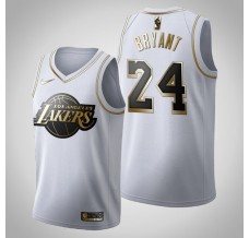 Mænd Trøje Los Angeles Lakers Kobe Bryant 24 2019-20 Hvid Guld Swingman