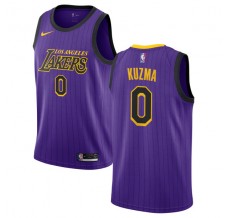 Mænd Trøje Los Angeles Lakers Kyle Kuzma 0 2018-19 The City Lilla Swingman
