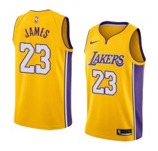Mænd Trøje Los Angeles Lakers Lebron James 23 2017-18 Guld Swingman