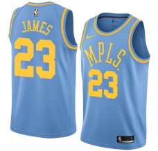 Mænd Trøje Los Angeles Lakers Lebron James 23 2017-18 Hardwood Classics Blå Swingman