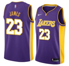 Mænd Trøje Los Angeles Lakers Lebron James 23 2017-18 Lilla Swingman