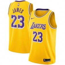 Mænd Trøje Los Angeles Lakers Lebron James 23 2018-19 Guld Swingman