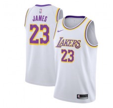 Mænd Trøje Los Angeles Lakers Lebron James 23 2018-19 Hvid Swingman