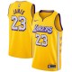 Mænd Trøje Los Angeles Lakers Lebron James 23 2019-20 City Edition Gul Swingman