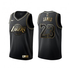 Mænd Trøje Los Angeles Lakers LeBron James 23 2019-20 Sort Guld Swingman
