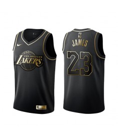 Mænd Trøje Los Angeles Lakers LeBron James 23 2019-20 Sort Guld Swingman
