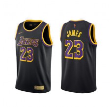 Mænd Trøje Los Angeles Lakers Lebron James 23 2020-21 Earned Edition Sort Swingman