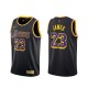 Mænd Trøje Los Angeles Lakers Lebron James 23 2020-21 Earned Edition Sort Swingman