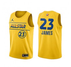 Mænd Trøje Los Angeles Lakers Lebron James 23 All-Star Western Conference Gold 2021 Swingman