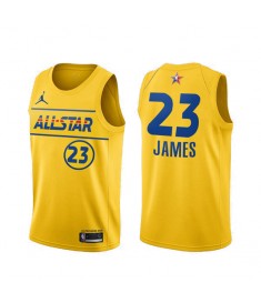Mænd Trøje Los Angeles Lakers Lebron James 23 All-Star Western Conference Gold 2021 Swingman