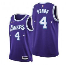 Mænd Trøje Los Angeles Lakers Rajon Rondo 4 2021-22 City Edition Lilla Swingman