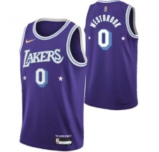 Mænd Trøje Los Angeles Lakers Russell Westbrook 0 2021-22 City Edition Lilla Swingman