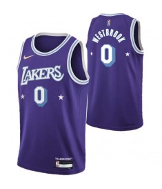 Mænd Trøje Los Angeles Lakers Russell Westbrook 0 2021-22 City Edition Lilla Swingman
