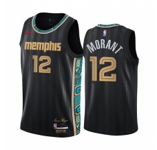 Mænd Trøje Memphis Grizzlies Ja Morant 12 2020-21 City Edition Sort Swingman