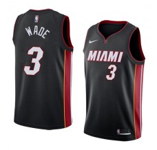 Mænd Trøje Miami Heat Dwyane Wade 3 2017-18 Sort Swingman