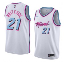 Mænd Trøje Miami Heat Hassan Whiteside 21 2017-18 The City Hvid Swingman