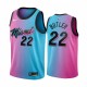 Mænd Trøje Miami Heat Jimmy Butler 22 2020-21 City Edition Pink Blå Swingman