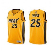 Mænd Trøje Miami Heat Kendrick Nunn 25 2020-21 Earned Edition Gul Swingman