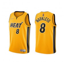 Mænd Trøje Miami Heat Maurice Harkless 8 2020-21 Earned Edition Gul Swingman