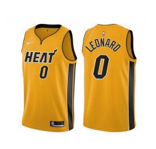 Mænd Trøje Miami Heat Meyers Leonard 0 2020-21 Earned Edition Gul Swingman