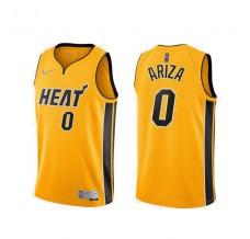 Mænd Trøje Miami Heat Trevor Ariza 0 2020-21 Earned Edition Gul Swingman