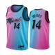 Mænd Trøje Miami Heat Tyler Herro 14 2020-21 City Edition Pink Blå Swingman