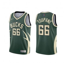 Mænd Trøje Milwaukee Bucks Axel Toupane 66 2020-21 Earned Edition Grøn Swingman