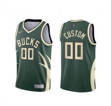 Mænd Trøje Milwaukee Bucks Custom 2020-21 Earned Edition Grøn Swingman