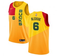 Mænd Trøje Milwaukee Bucks Eric Bledsoe 6 2018-19 The City Gul Swingman