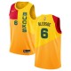 Mænd Trøje Milwaukee Bucks Eric Bledsoe 6 2018-19 The City Gul Swingman