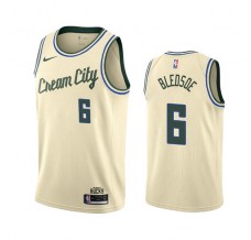 Mænd Trøje Milwaukee Bucks Eric Bledsoe 6 2019-20 City Edition Beige Swingman