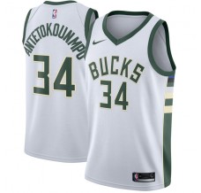 Mænd Trøje Milwaukee Bucks Giannis Antetokounm 34 2017-18 Hvid Swingman