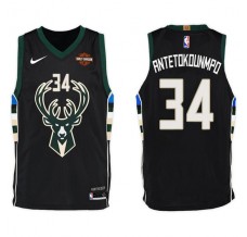 Mænd Trøje Milwaukee Bucks Giannis Antetokounm 34 2017-18 Sort Swingman