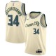 Mænd Trøje Milwaukee Bucks Giannis Antetokounm 34 2019-20 City Edition Beige Swingman